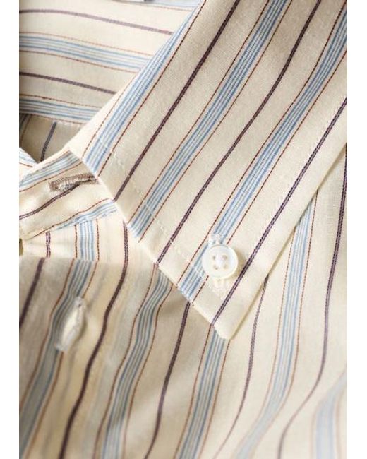 Paul Smith White Regular-Fit And Stripe Lyocell-Silk Shirt for men