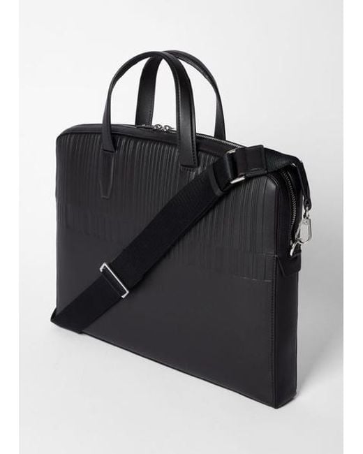 Paul Smith Black Leather 'Shadow Stripe' Folio for men