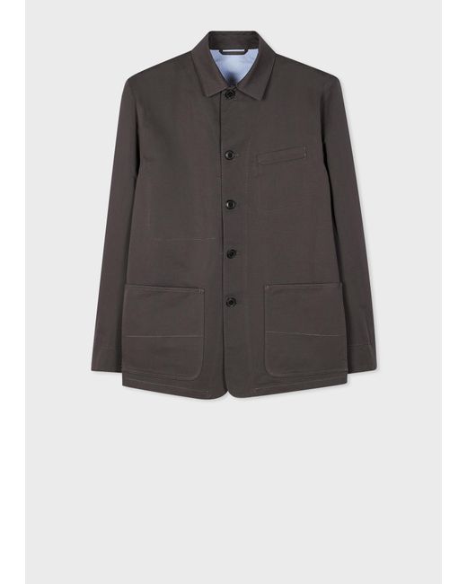 Paul Smith Black Charcoal Cotton-linen Work Jacket Grey for men