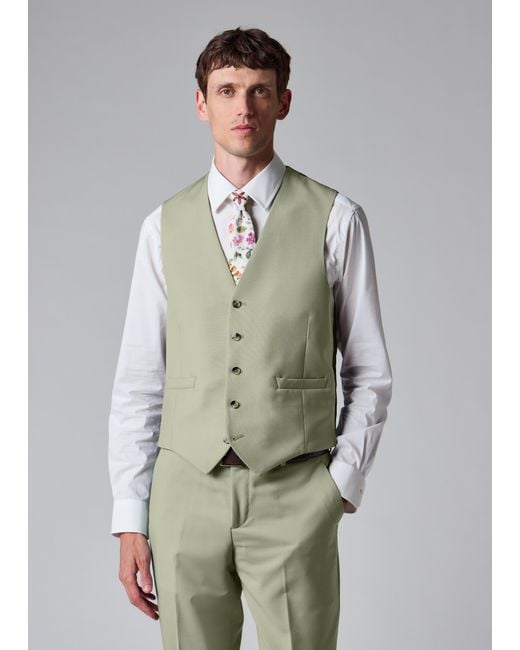 Paul Smith Green Sage Wool-Mohair Waistcoat for men