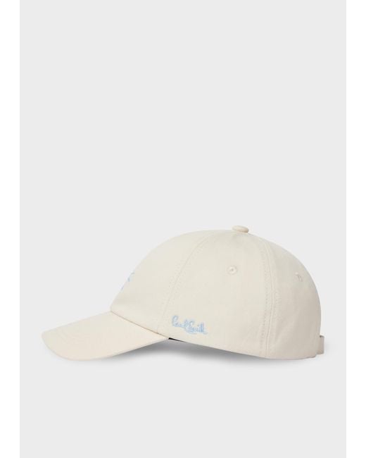 Paul Smith White Ecru Washed Cotton Cap