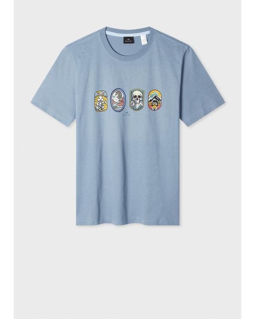 Paul Smith Blue 'Badges' T-Shirt for men