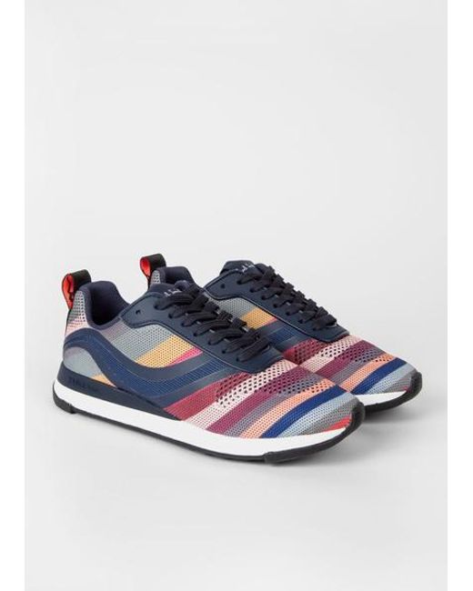 Paul Smith Blue 'Swirl' 'Rappid' Knit Trainers