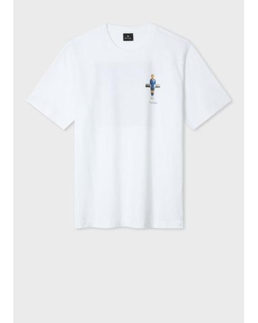 Paul Smith White 'Table Football' Print T-Shirt for men