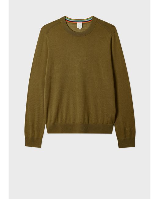 Paul Smith Green Khaki Merino Wool Sweater for men