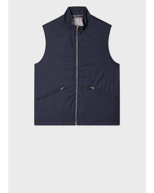 Paul Smith Blue 'Storm System' Wool Gilet for men