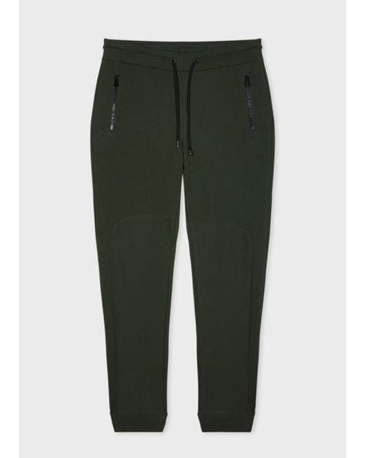 Paul Smith Green Slim-Fit Stretch-Cotton Track Pants for men