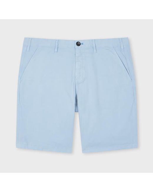 Paul Smith Blue Light Cotton-Twill 'Broad Stripe Zebra' Shorts for men