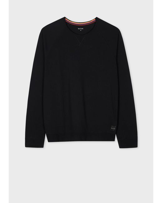 Paul Smith Black Jersey Cotton Long-sleeve Lounge Top for men