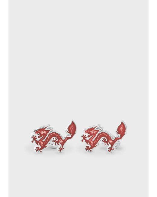Paul Smith White Red 'year Of The Dragon' Cufflinks for men
