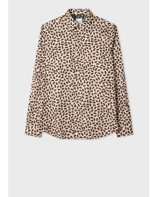 Paul Smith Natural Slim-Fit 'Lips' Print Shirt for men