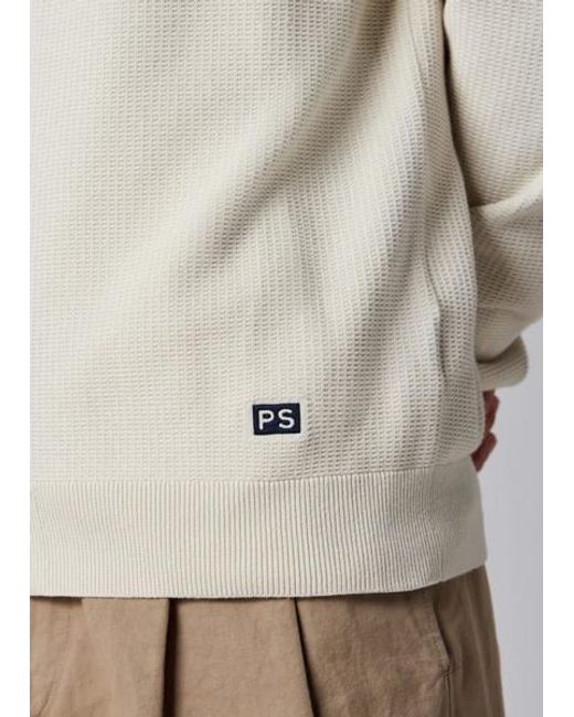 Paul Smith Gray Cream Textured-Cotton Zip Cardigan for men