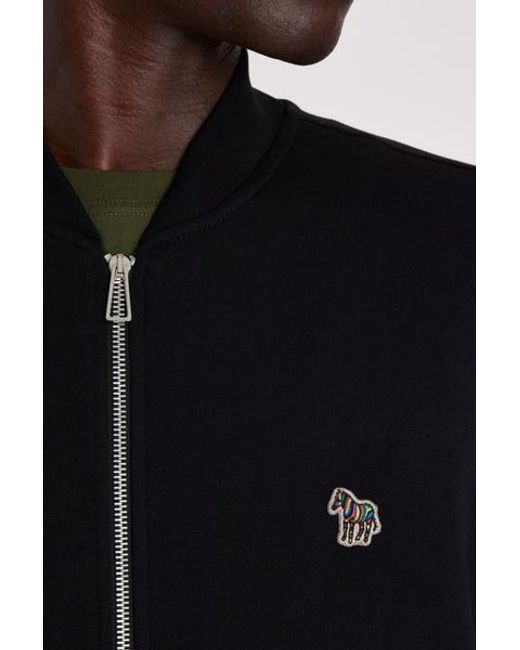 Paul Smith Black Mens Reg Fit Zip Bomber Zebra for men