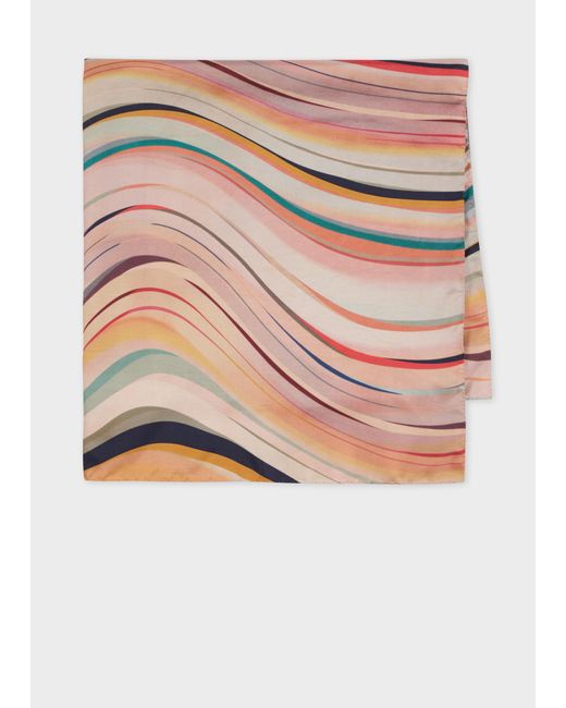 Paul Smith Pink 'Dusky Swirl' Silk Square Scarf