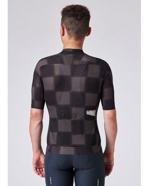 Paul Smith Black Checkerboard Race Cycling Jersey for men