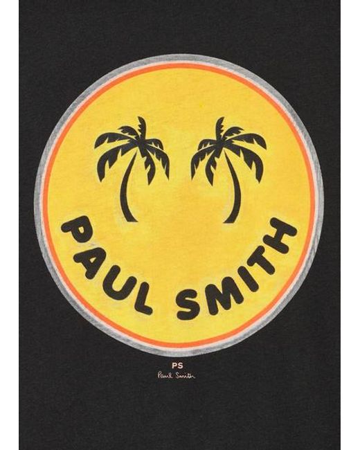 Paul Smith Black 'Palm Trees' Print T-Shirt for men