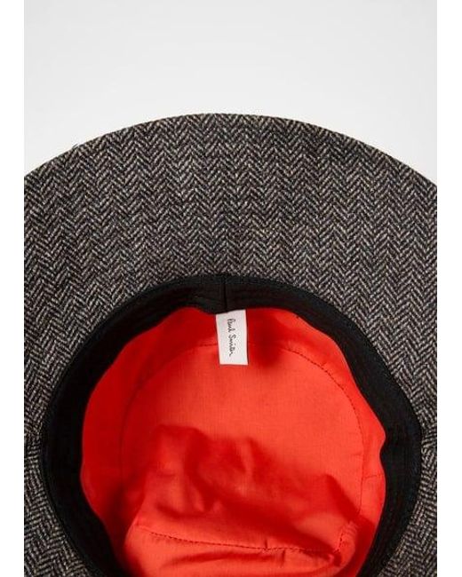 Paul Smith Brown Herringbone Bucket Hat for men