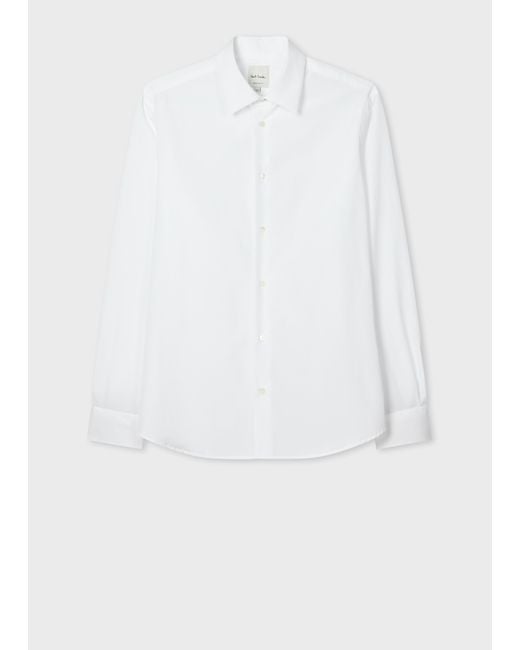 Paul Smith White Slim-Fit Cotton Poplin Shirt for men