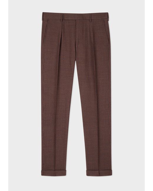 Paul Smith Brown Slim-fit Rust Wool Check Trousers Orange for men