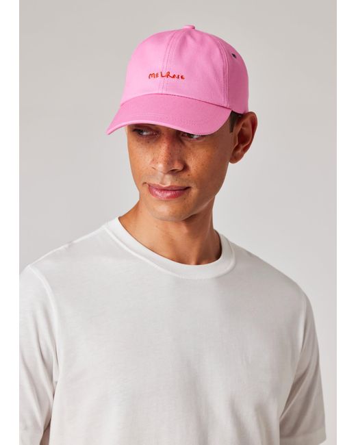 Paul Smith Pink 'Melrose' Embroidered Cap for men