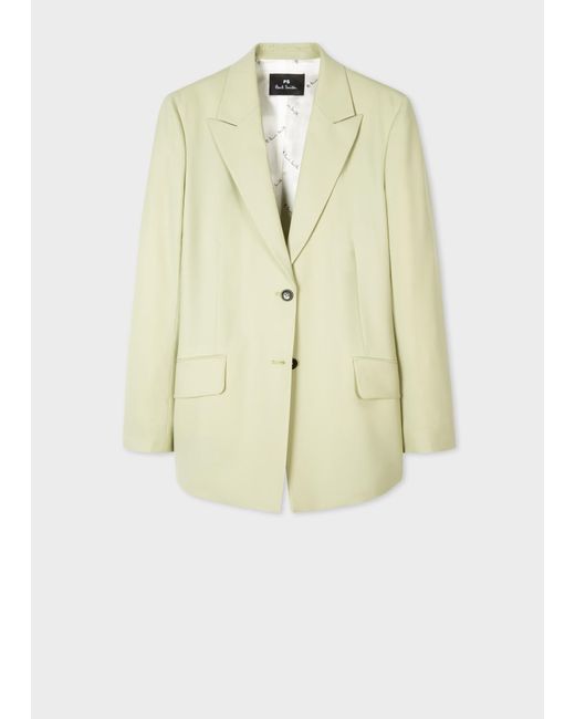 PS by Paul Smith Natural Pistachio Wool-hopsack Blazer Green