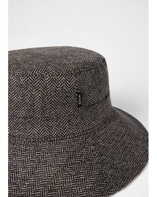 Paul Smith Brown Herringbone Bucket Hat for men
