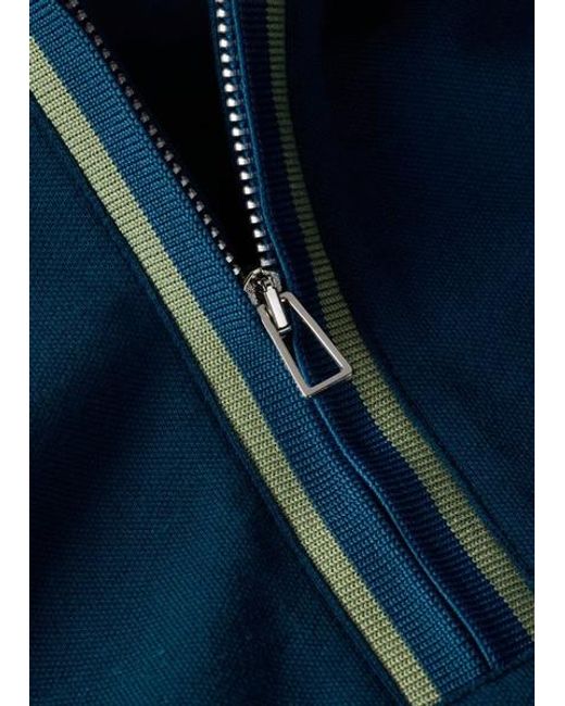 Paul Smith Blue Deep Contrast Tipping Zip Polo Shirt for men