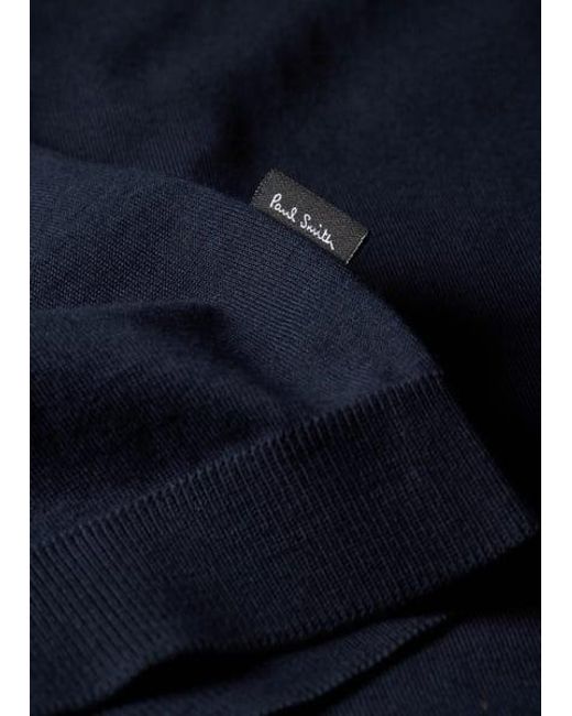 Paul Smith Blue Cotton T-Shirt With Integrated Rib Detail for men