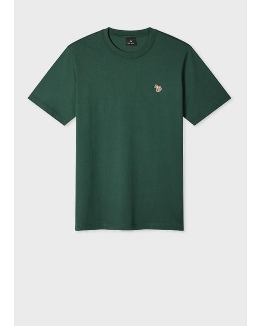 Paul Smith Green Organic Cotton Zebra Logo T-Shirt for men