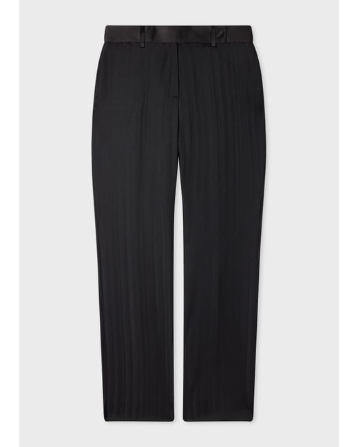 Paul Smith Black 'Tonal Stripe' Tux Trousers