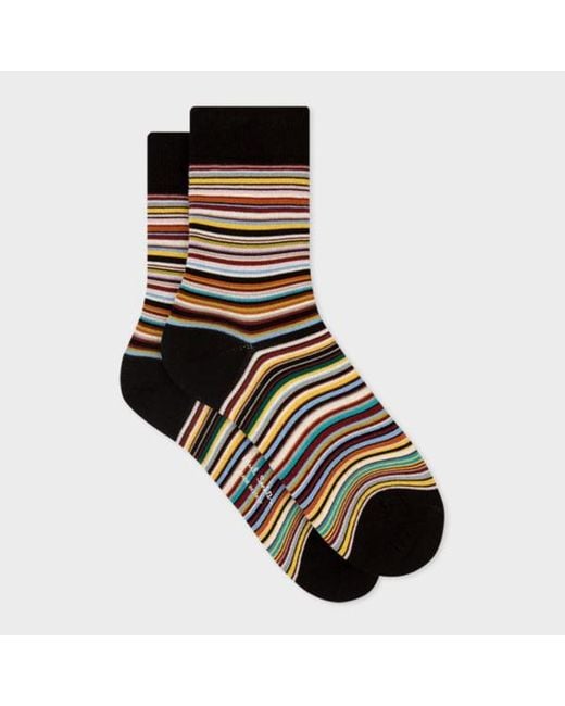 Paul Smith Black Multistripe Sock Multi Os