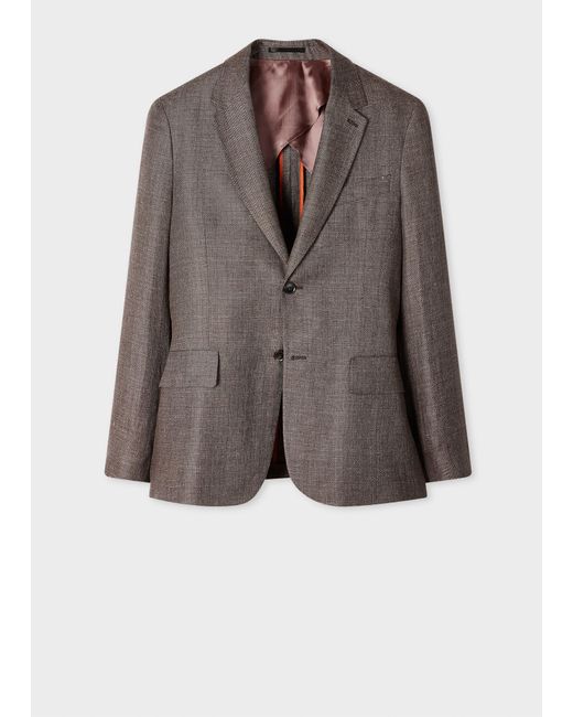 Paul Smith Men's Brown Linen-Wool Buggy-Lined Blazer