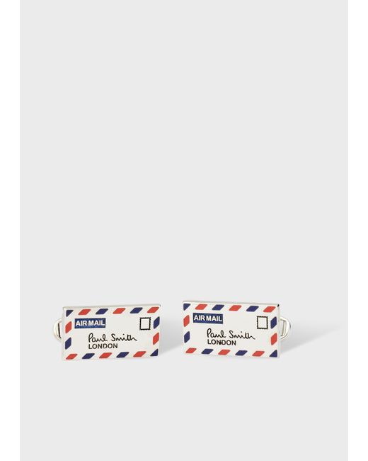 Paul Smith White 'Airmail' Cufflinks for men