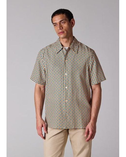 Paul Smith Gray 'Geo Tile' Print Lyocell-Cotton Shirt for men