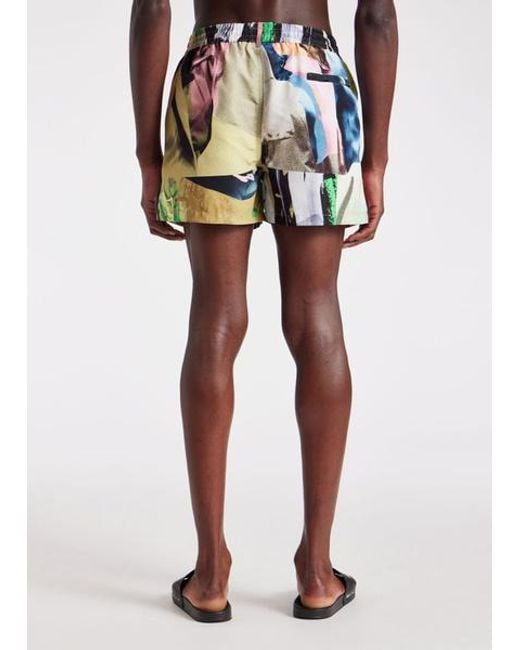Paul Smith White 'Life Drawing' Print Swim Shorts for men