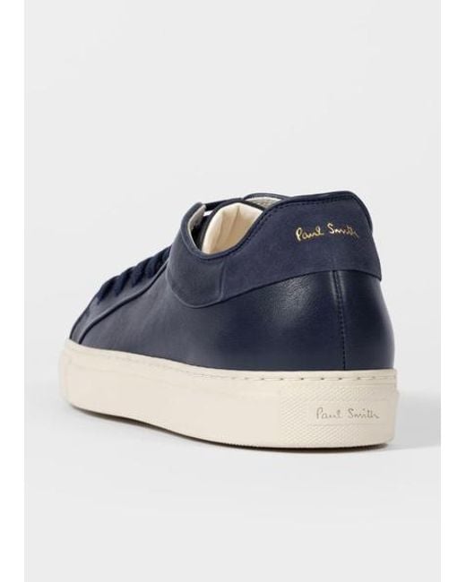 Paul Smith Blue Leather Navy Basso Sneakers for men