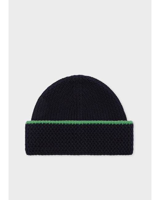 Paul Smith Blue Cotton Beanie for men
