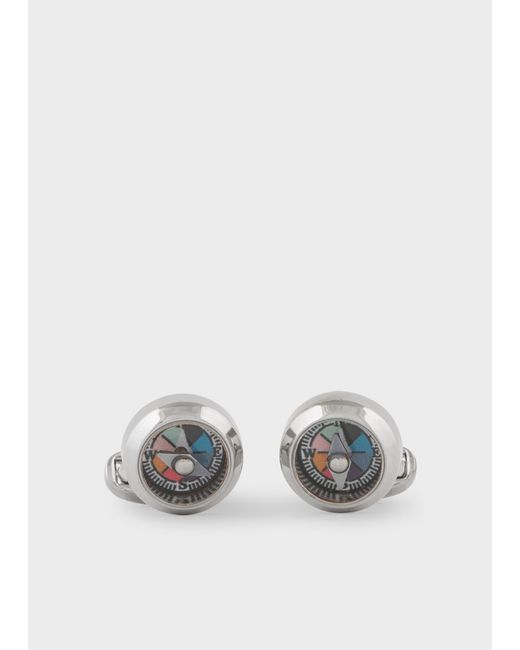 Paul Smith White 'Compass' Cufflinks for men