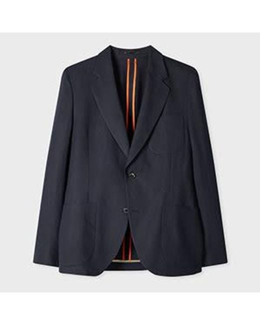 Paul Smith Blue Linen Two-Button Blazer for men