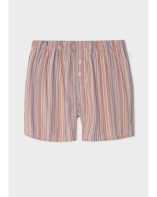 Paul Smith Pink 'Signature Stripe' Cotton Boxer Shorts for men