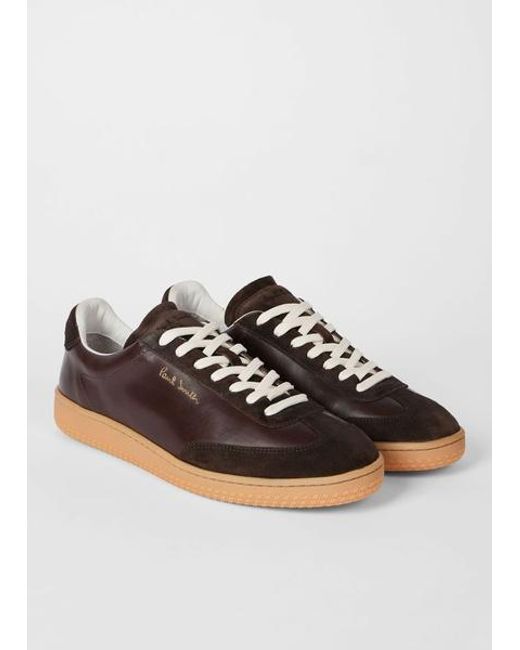 Paul Smith Brown Dark Leather 'Como' Trainers for men