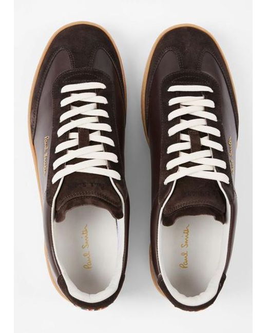 Paul Smith Brown Dark Leather 'Como' Trainers for men