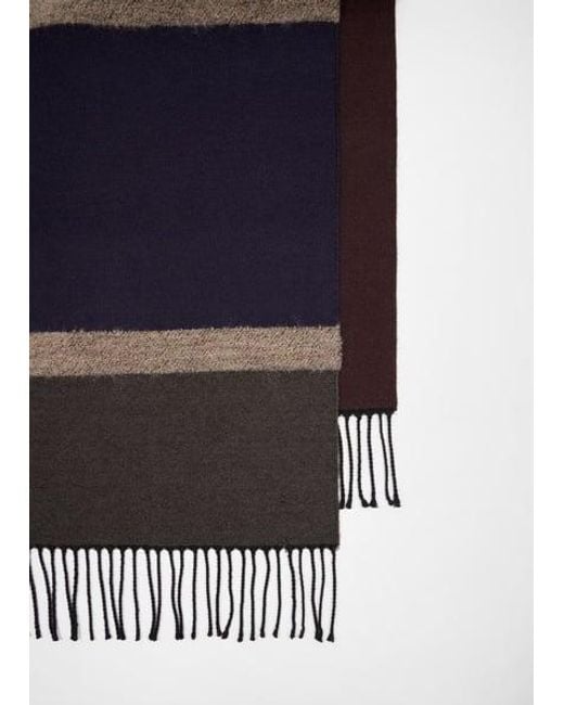 Paul Smith Blue Bouclé Striped Scarf for men