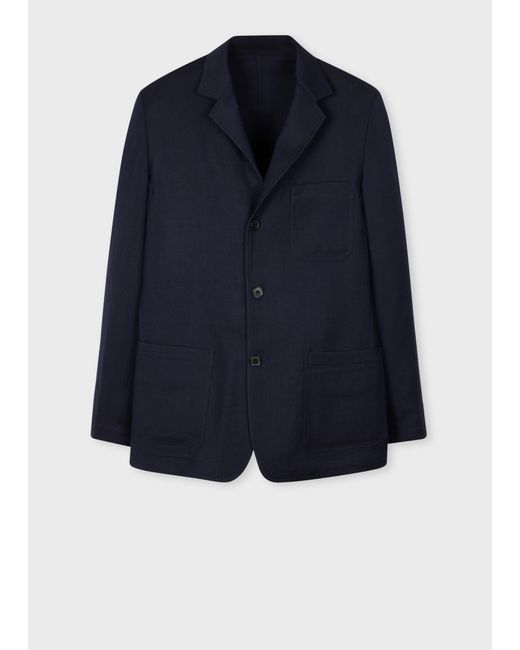 Paul Smith Blue Lightweight Wool Work Jacket for men