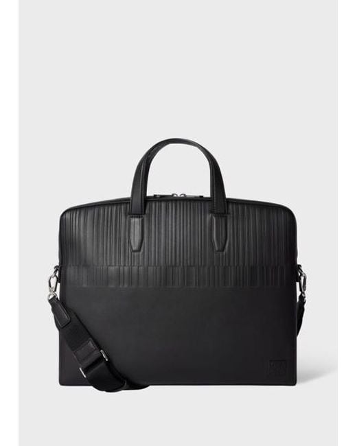 Paul Smith Black Leather 'Shadow Stripe' Folio for men