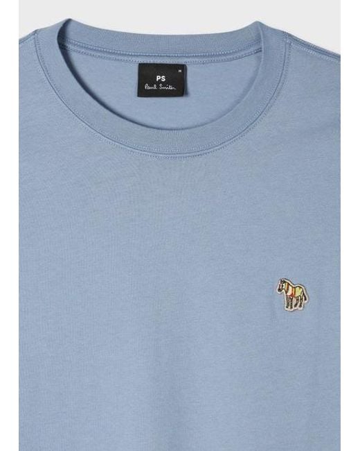 Paul Smith Blue Organic Cotton Zebra Logo T-Shirt for men