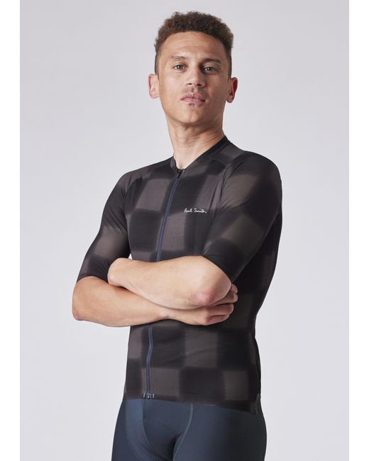 Paul Smith Black Checkerboard Race Cycling Jersey for men