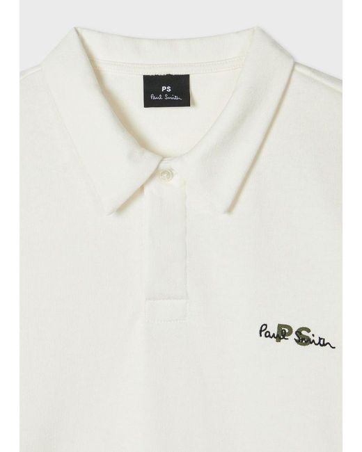 Paul Smith Cotton Logo Long-Sleeve Rugby Shirt in Natural for Men | Lyst UK