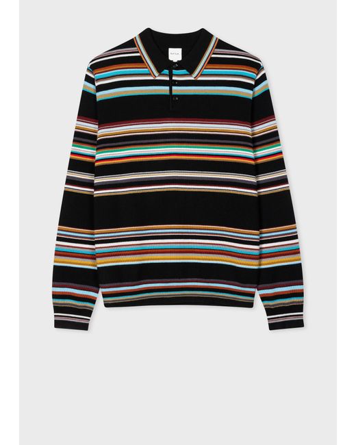 Paul Smith Black Mens Sweater Ls Polo for men