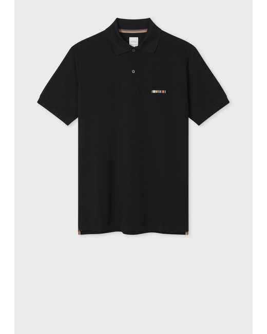 Paul Smith Signature Stripe Logo Cotton Polo Shirt in Black for Men Lyst